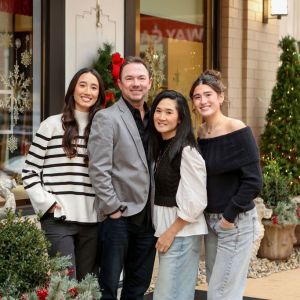 Family photo at Cake Bake shop in Carmel
