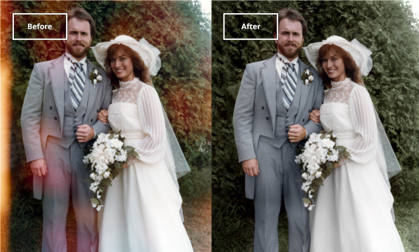 Photo restoration example Carmel Indiana
