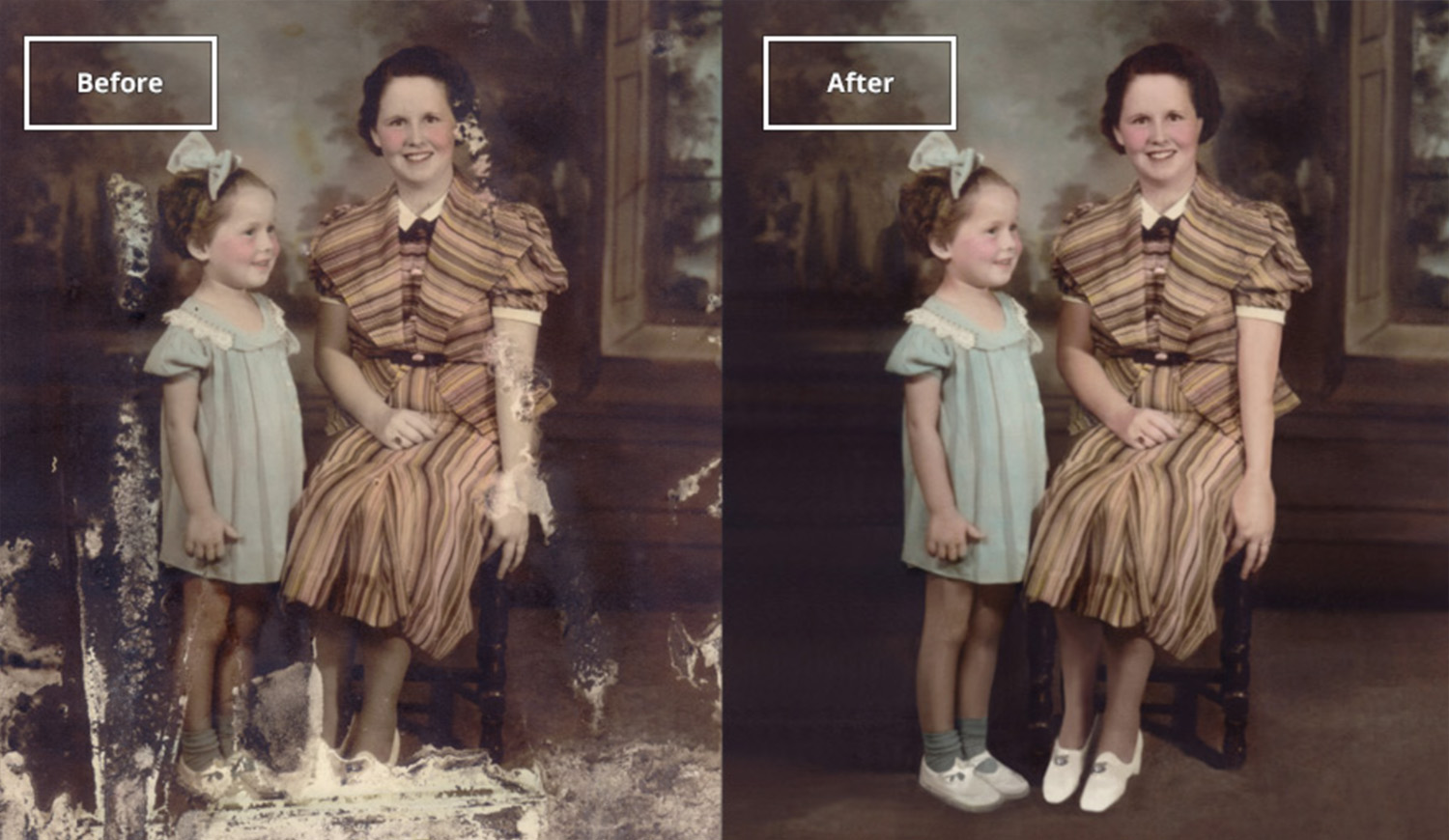 Photo restoration example Carmel Indiana