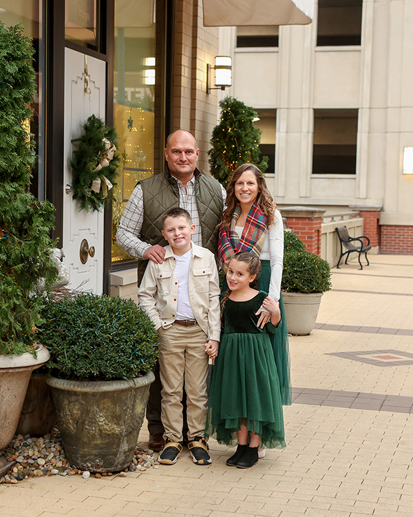 Family portraits at Christmas in Carmel, Indiana
