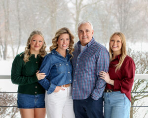 Family portraits at Christmas in Carmel, Indiana